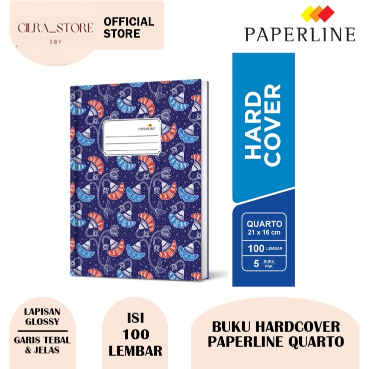 

Buku Hardcover Paperline Quarto | Kuarto 100 Lembar Motif Batik Modern (1pcs)