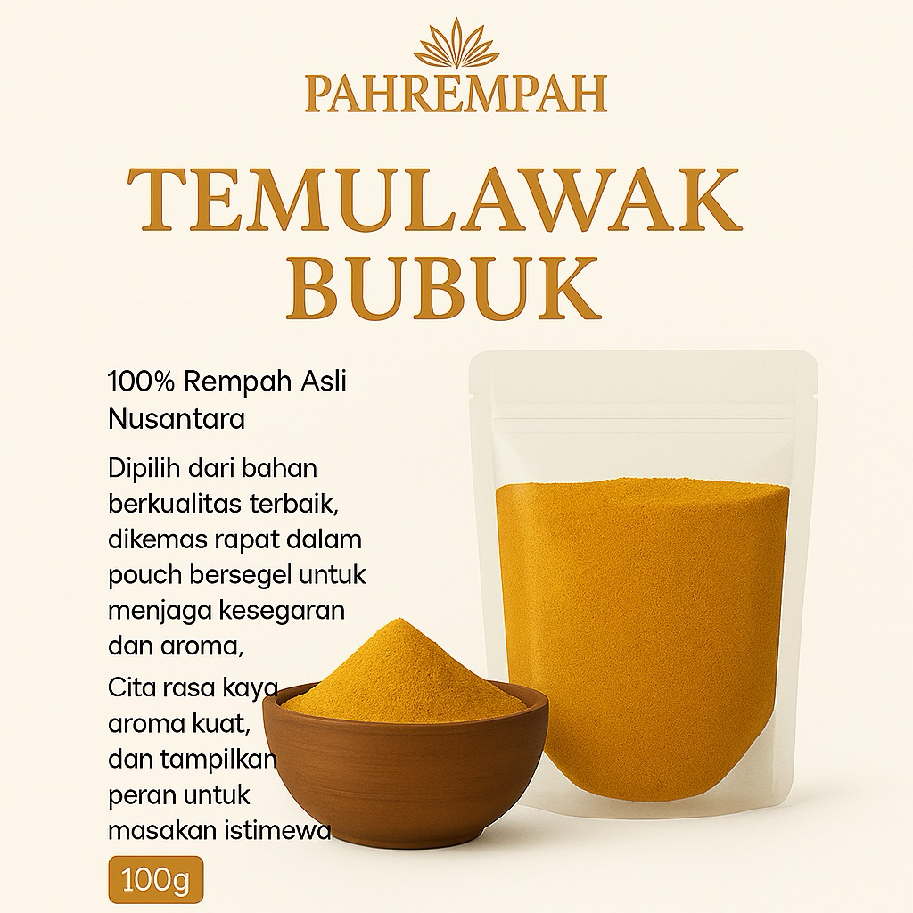

PAHREMPAH - Temulawak Bubuk Asli | Herbal Tradisional Tanpa Campuran - Siap Seduh & Praktis