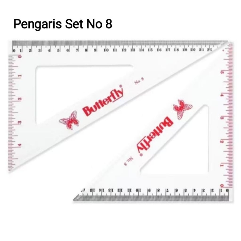 

Pengaris Set Segitiga Butterfly no 8 - 10 - 12