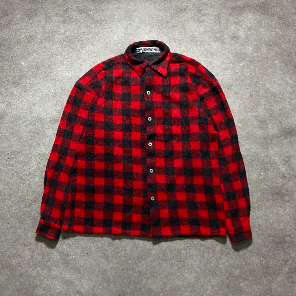 kemeja woll outer merah