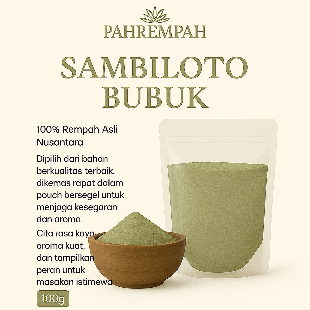 

PAHREMPAH - Sambiloto Bubuk Murni | Rempah Herbal Alami Tanpa Campuran - Praktis & Siap Seduh