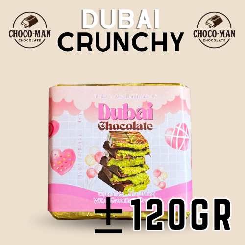 

Chocoman - Coklat Dubai +- 120gr - Cokelat Viral Dubai Crunchy - Isian Greentea Matcha dan Krispi - enak langsung dimakan