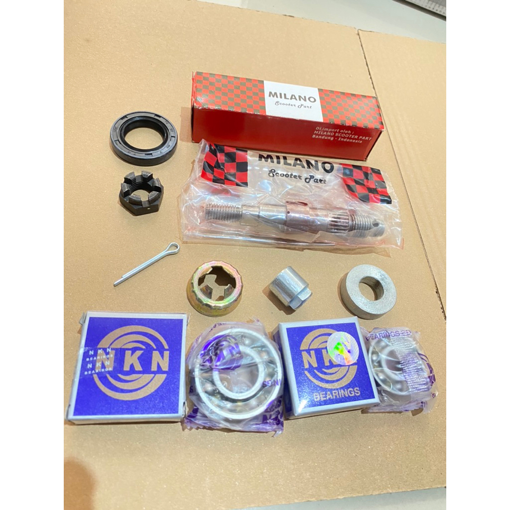 set as roda depan vespa pts set laher dll