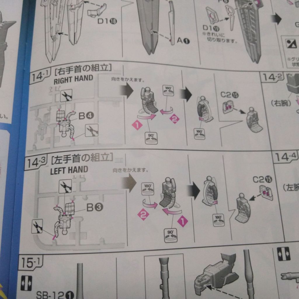 RG JUSTICE GUNDAM (HAND+MECHANICAL HAND UNIT)BANDAI