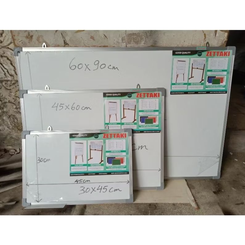 

Papan tulis magnet whiteboard gantung single face ZETTAKI 60x90cm