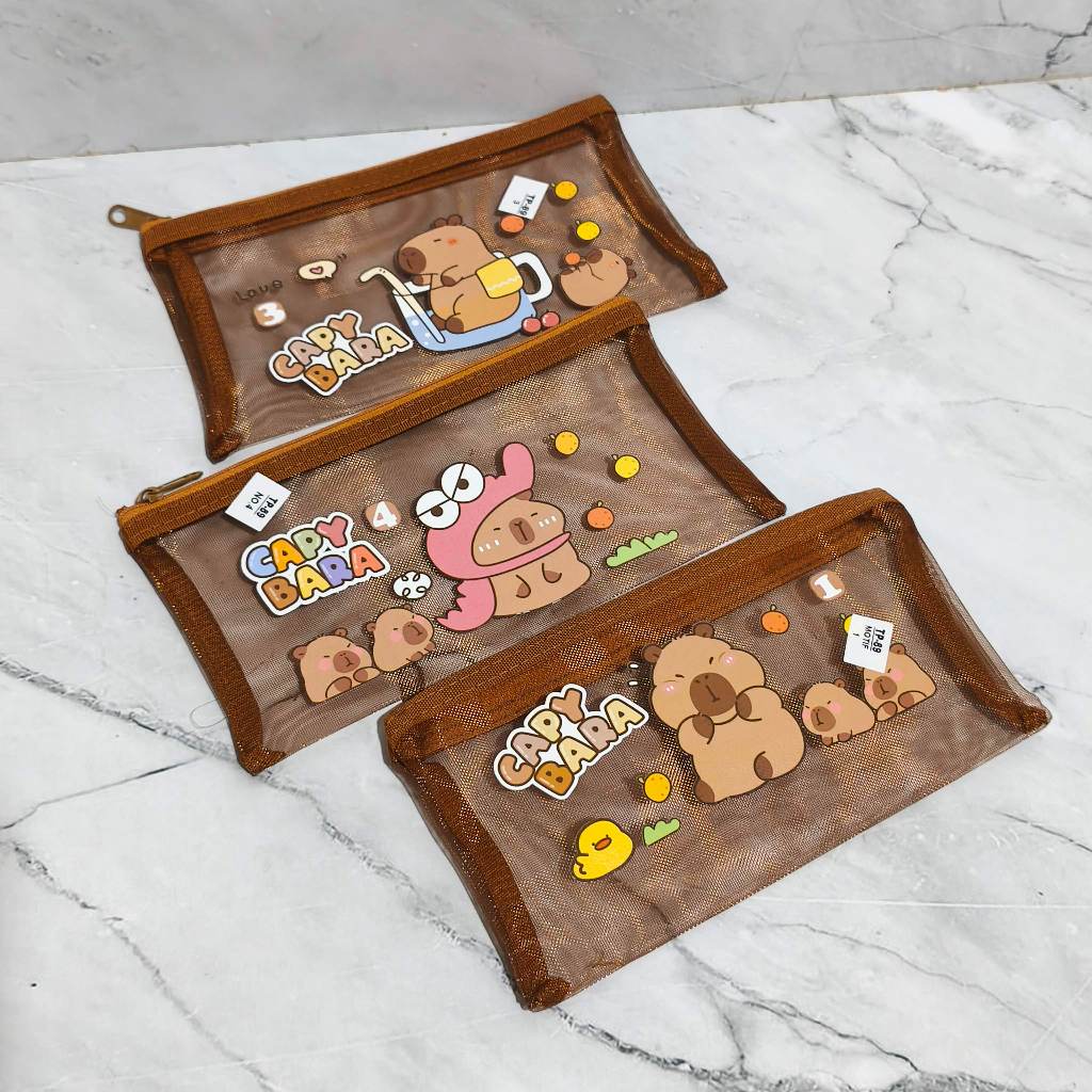

Kotak Pensil Pouch Lucu Karakter Capybara Kapibala Kapibara/ Cute Pencil Case Pouch Character Sekolah Kantor