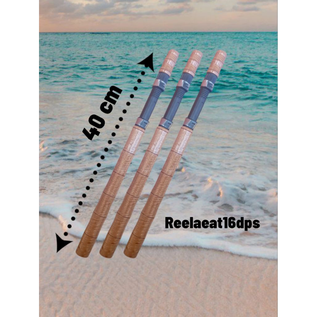 gagang joran pancing kayu 40cm + reelseat16dps