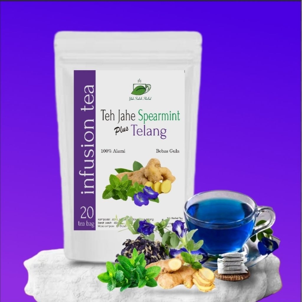 

TEH JAHE, SPEARMINT & TELANG / GINGER, SPEARMINT with BUTTERPLY TEA (20 tea bag)