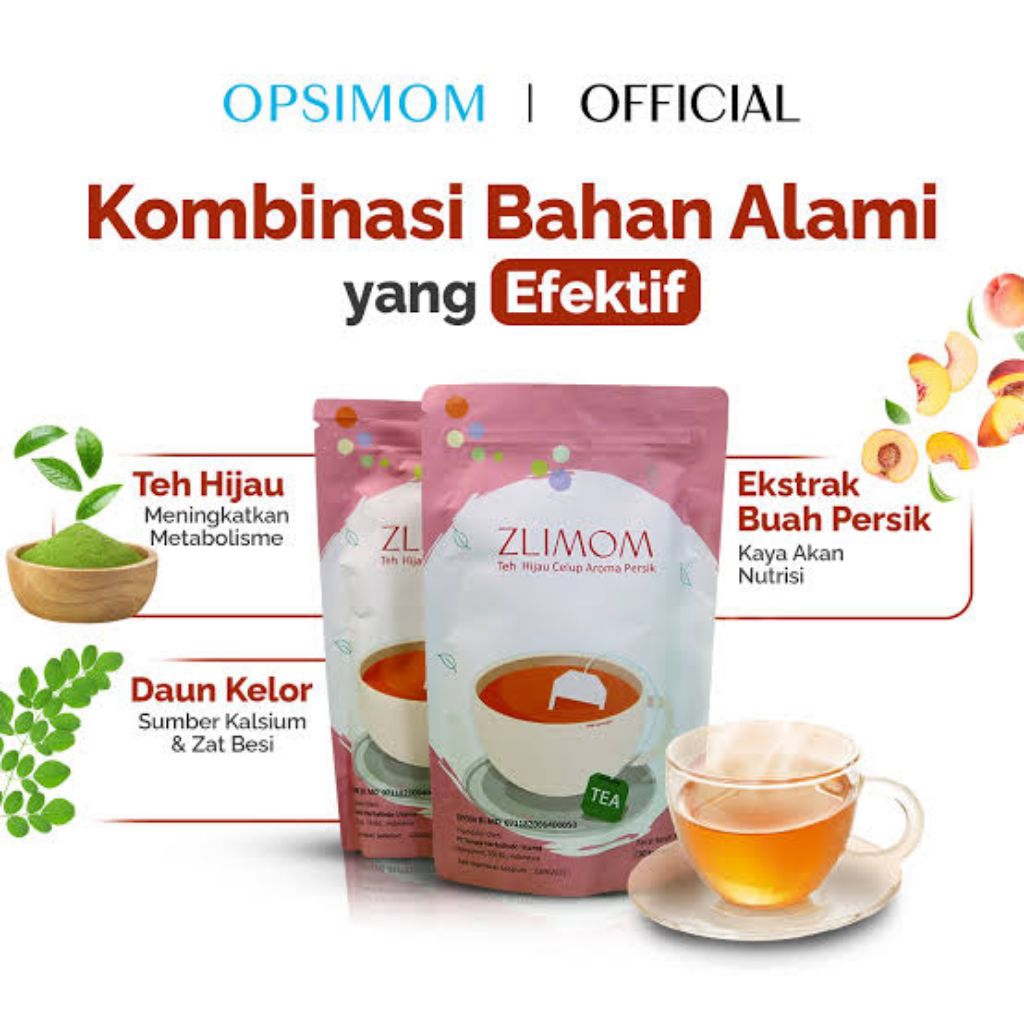 

Zlimom Teh Hijau Celup Aroma Persik 30Kantong Teh Opsimom