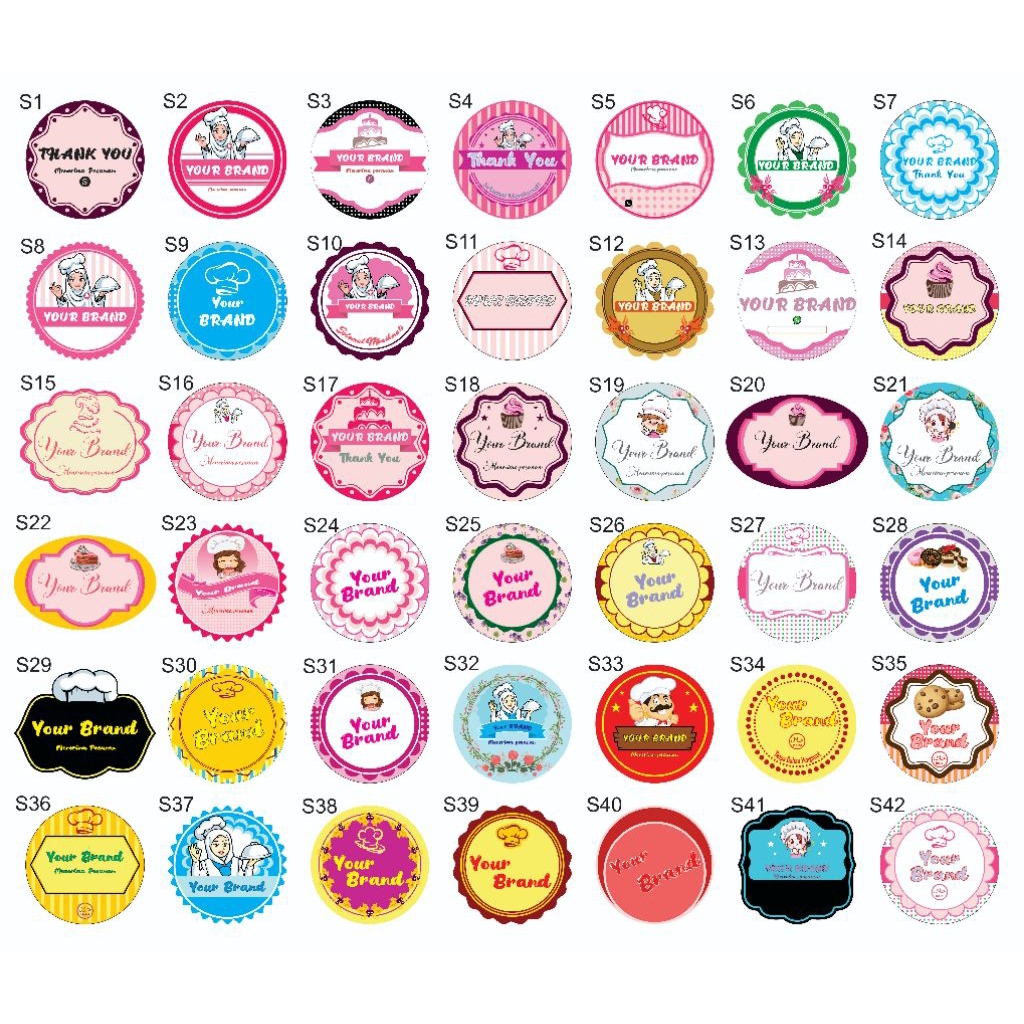 

Free design tambah nama toko / catering dll Stiker label packing catering jajan label makanan ukuran 3Cm