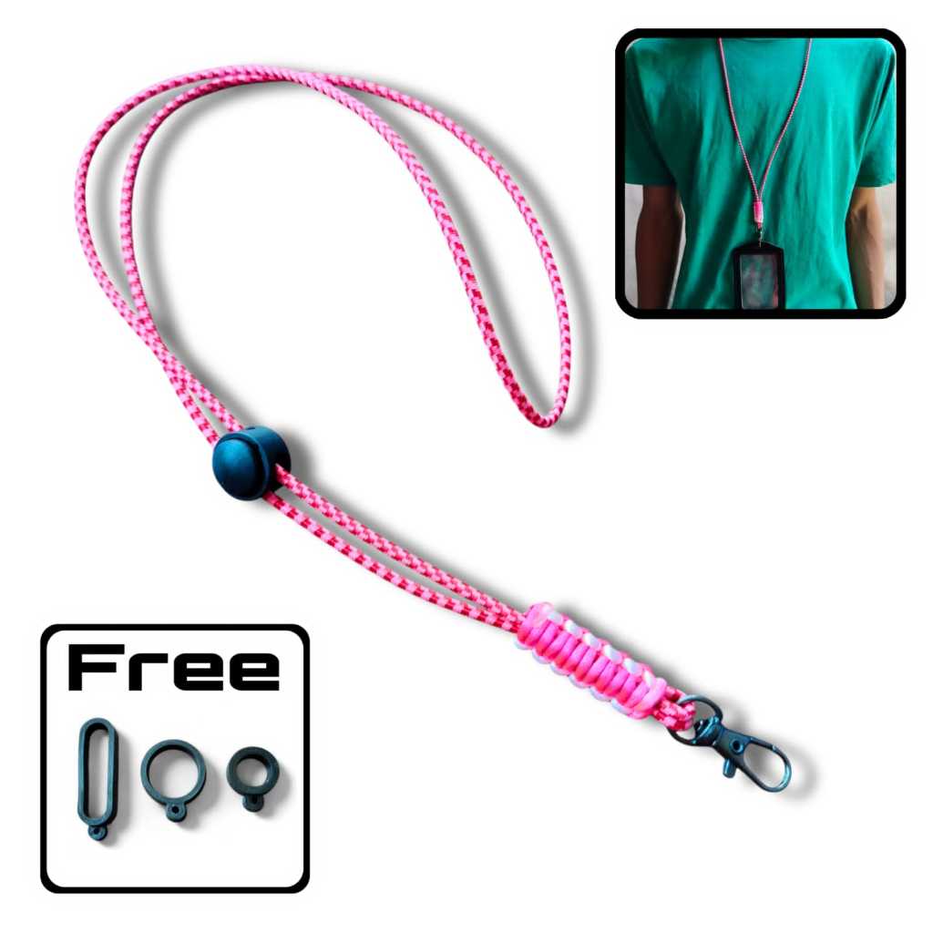 

Lanyard Tali Elastis Kombinasi Adjustable Gantungan Hp Name Tag ID Card