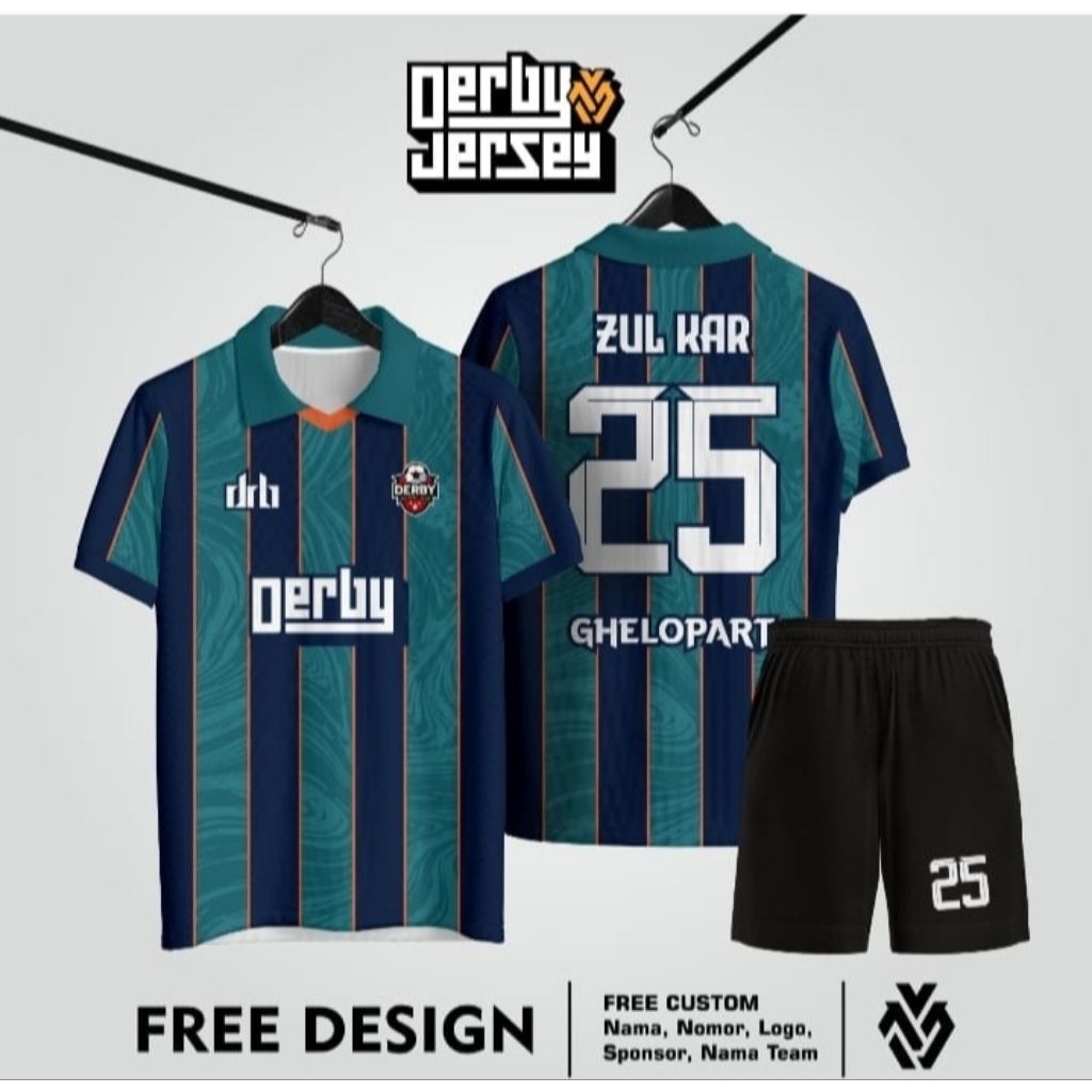 Jersey Retro | Jersey Hijau Motif  | Jersey Simpel Murah | Jersey Bola Premium | Jersey Bagus Murah 