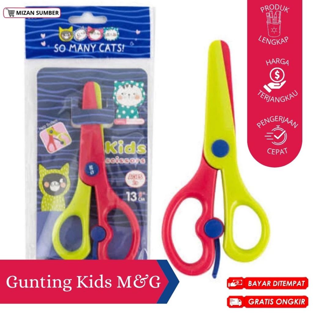 

Gunting Plastik M&G Anak Anak 130mm / 13cm Pemotong Kertas / Gunting Anak 3 Tahun