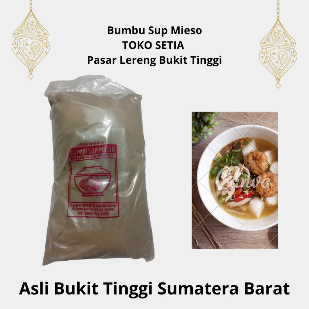 

Bumbu Sup Mie Soto Pasar Lereng Bukittinggi Asli Bumbu Bubuk Enak & Harum 1kg