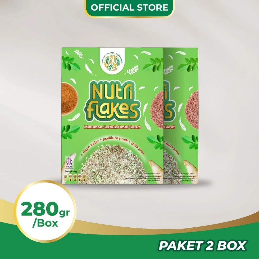 

Nutriflakes Sereal Asam Lambung Umbi Garut 2 Box