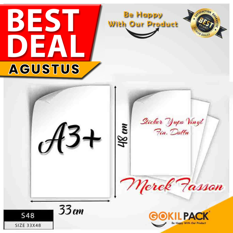 

Kertas Sticker|Yuppo|Vinyl|Doff|Fasson|Polos|Label|Serbaguna|33X48|S48