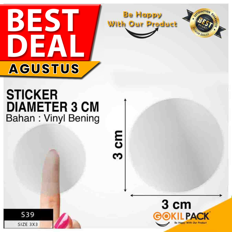 

Sticker Bulat Murah|Sticker Vinyl|Sticker Bening|Sticker 3cm|S39