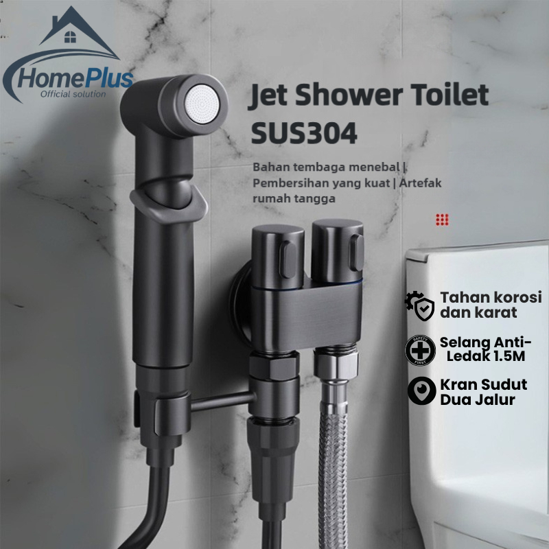 Jet Shower SUS304 1 Set Semprotan Kloset Toilet Kamar Mandi Anti Karat Stainless 1/2 Inch Jet Wasser