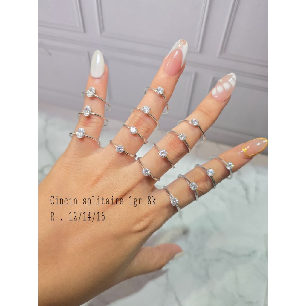 Cincin Solitaire Emas Putih Mata Satu Lamaran