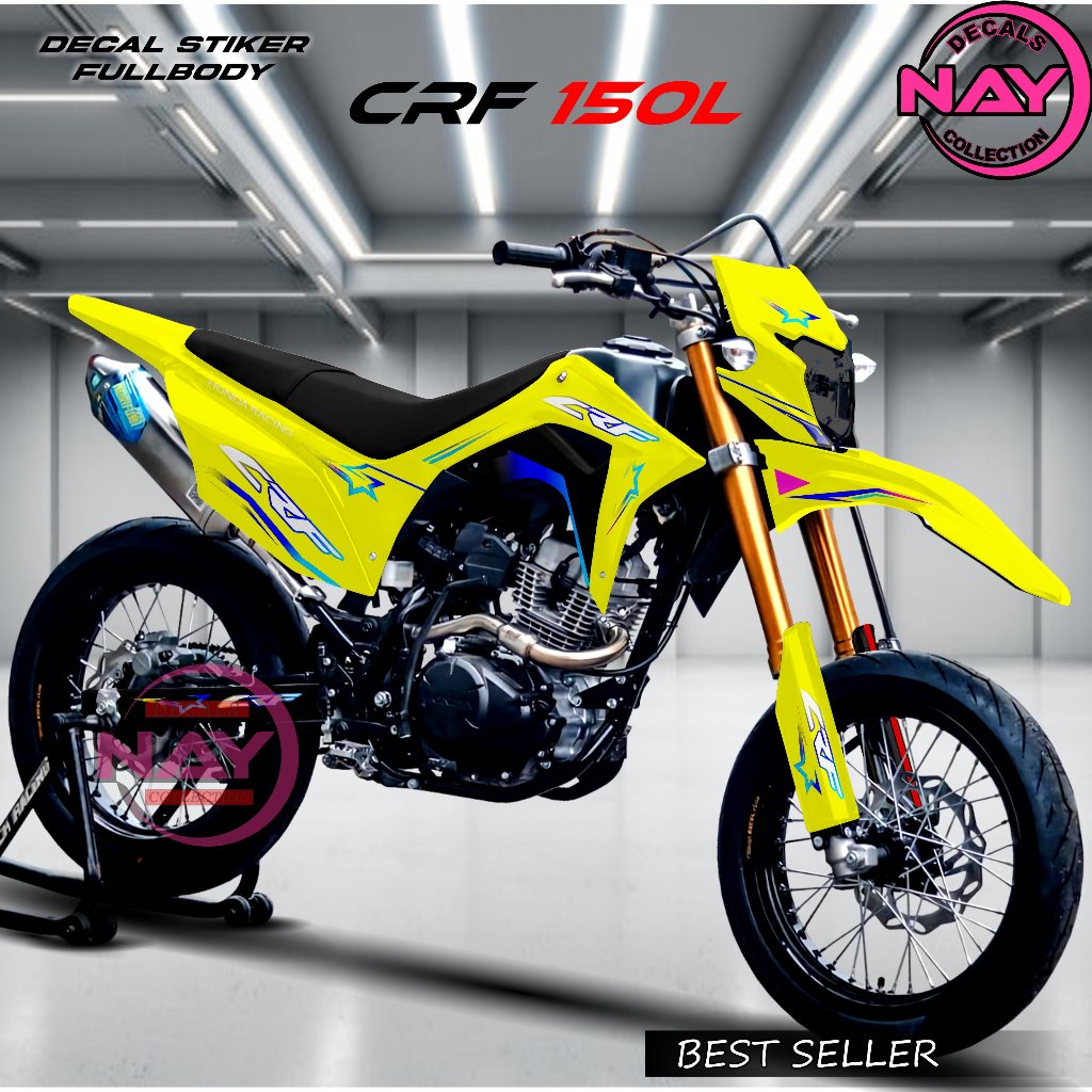 Decal CRF 150L 2018 Fullbody Desain Bintang Warna/ Variasi Stiker Decal Fullbody  untuk CRF 150L