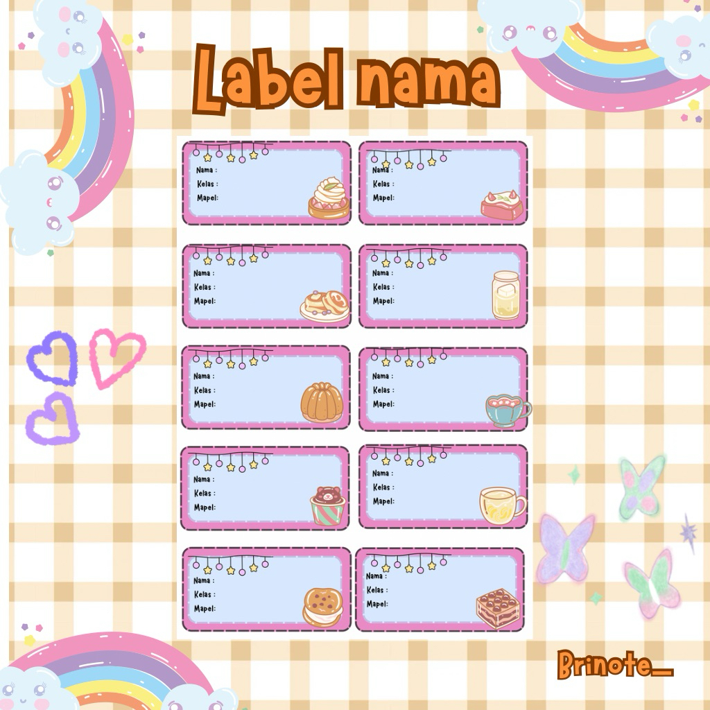 

Sticker label nama buku aesthetic buku pelajaran sekolah stiker tempelan nama buat buku termurah