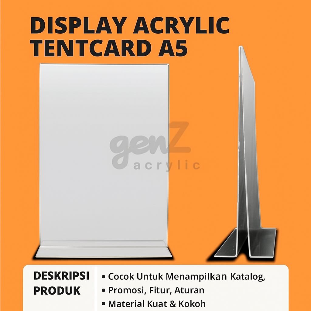 

Acrylic Tentcard A5 / Tempat Menu / Akrilik Iklan