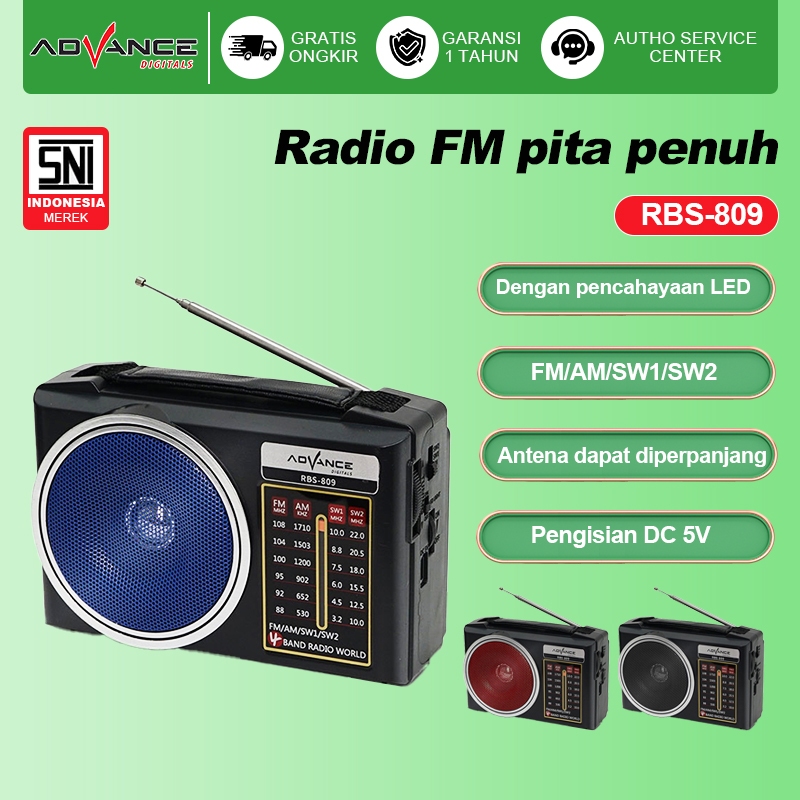 Advance 4 Band Speaker Radio Jadul Senter Radio Jadul Radio AM/FM/SW bisa di charger Radio Jadul