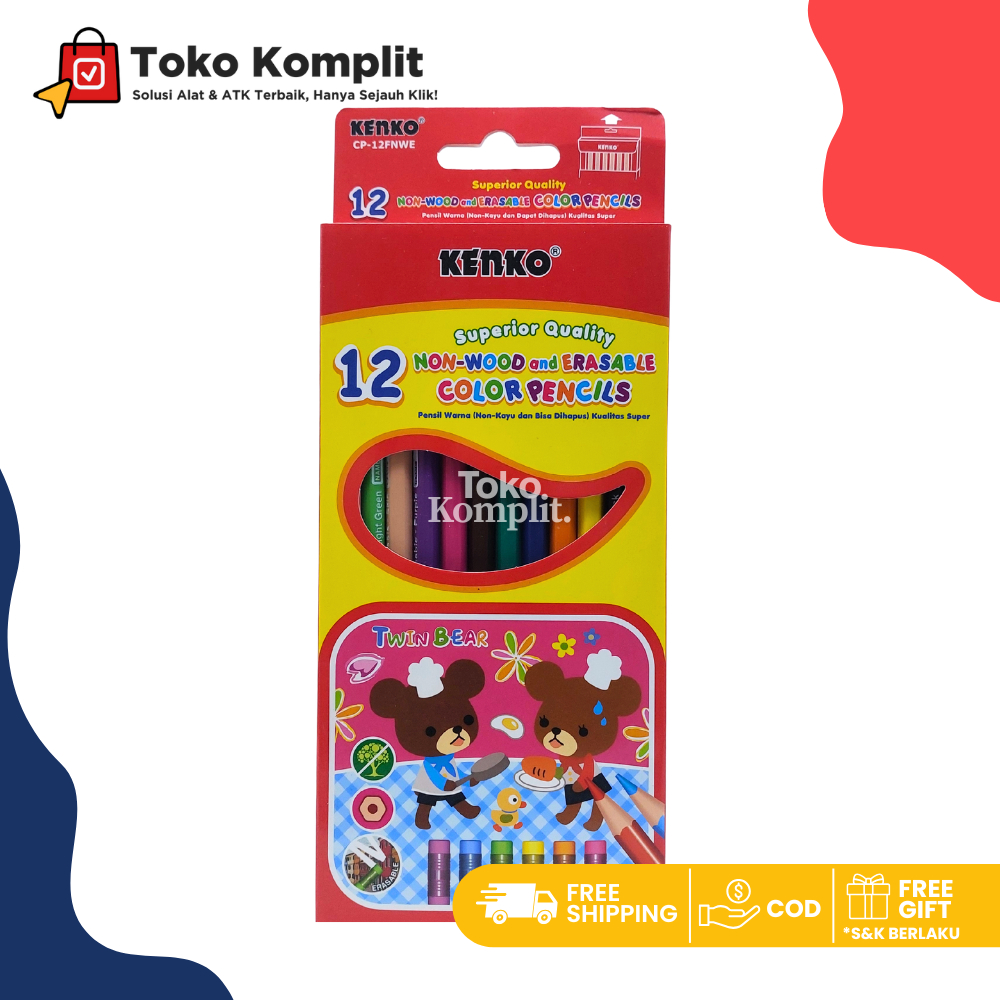 

Komplit - Pensil Warna Kenko CP-12FNWE NON WOOD ERASABLE