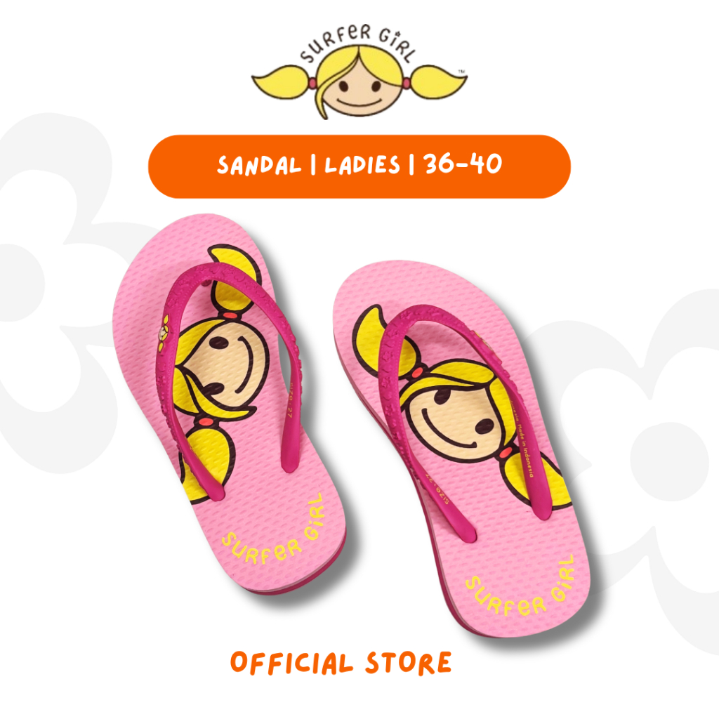 Surfer Girl Big Summerhead Wedges Girls Sandal 252GFSN001PNK | Sandal Anak Perempuan | Sendal Pantai