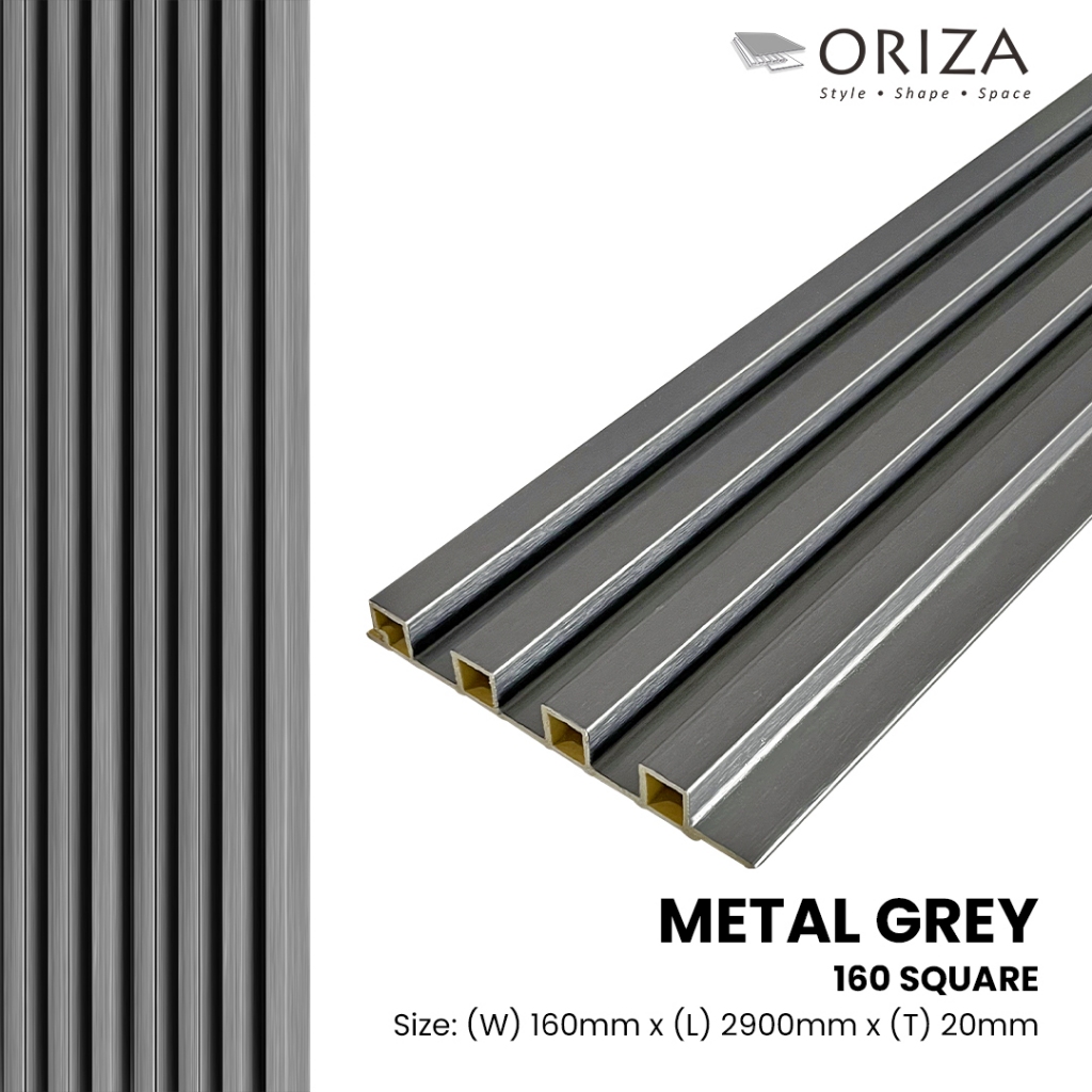 Oriza Wall Panel WPC 160 Square - Metal Grey