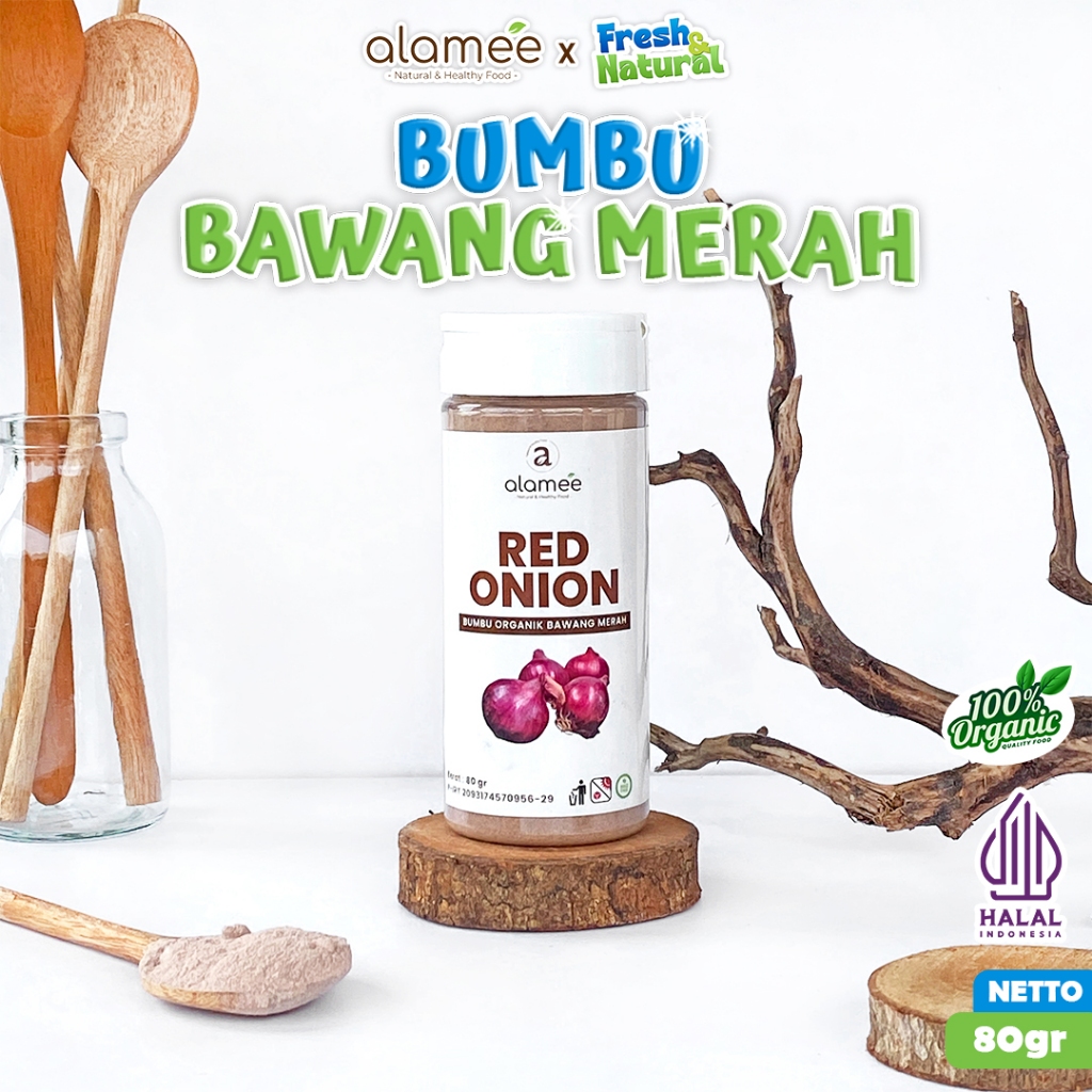 

ALAMEE Bawang Merah Bubuk Red Onion Powder Bumbu Dapur Organik Masak 80g fresh and natural