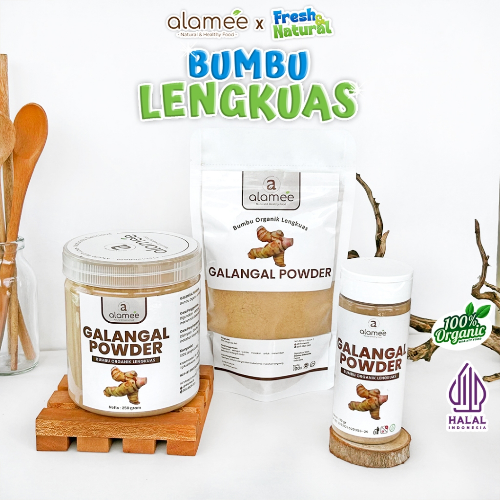 

ALAMEE Lengkuas Bubuk Asli Galangal Powder Murni Tanpa Campuran Bumbu Organik fresh and natural