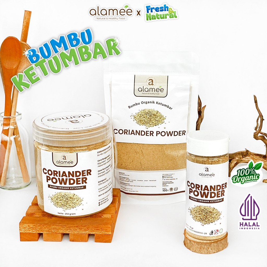 

ALAMEE Ketumbar Bubuk Organik Bumbu Dapur Coriander Powder Murni Tanpa Campuran fresh and natural
