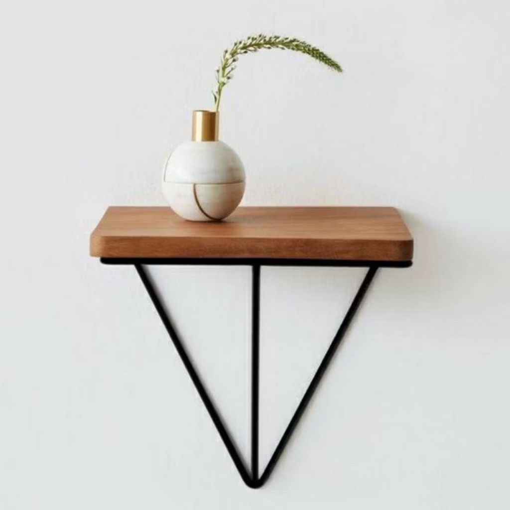 rak dinding besi tempel/ rak dinding segitiga minimalis