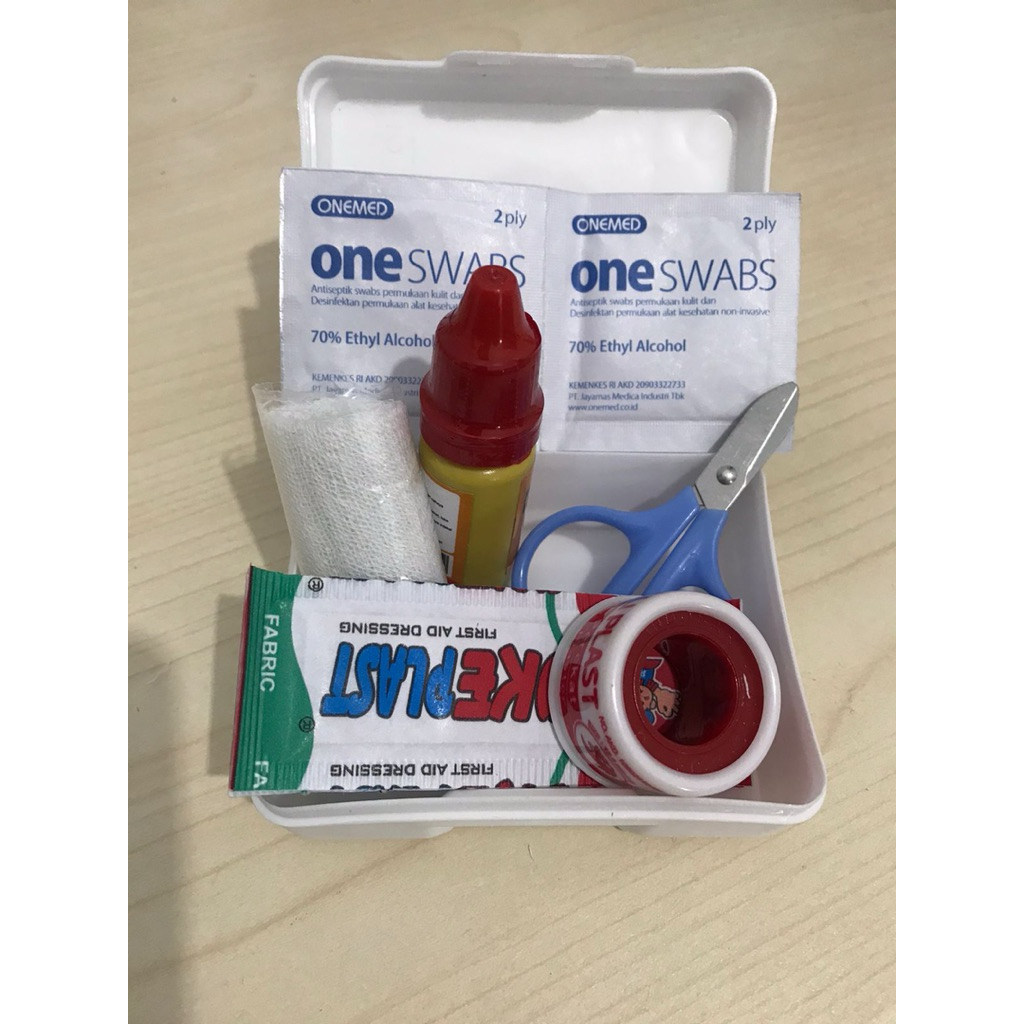Paket Betadine Kasa Steril Kotak P3K Gunting Larutan Antiseptik Ecodine 10ML Obat Luka Pertolongan P