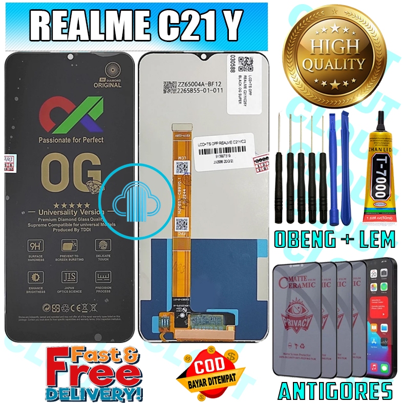 LCD TOUCHSCREEN REALME C21Y LAYARSENTUH C SERIES ORIGINAL ORI ALL MEREK FULLSET OEM