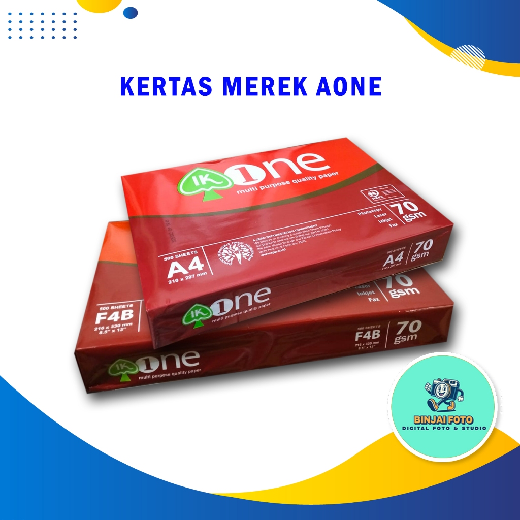 

Kertas HVS A4,F4 70gr Aone / Kertas HVS A4,F4 April