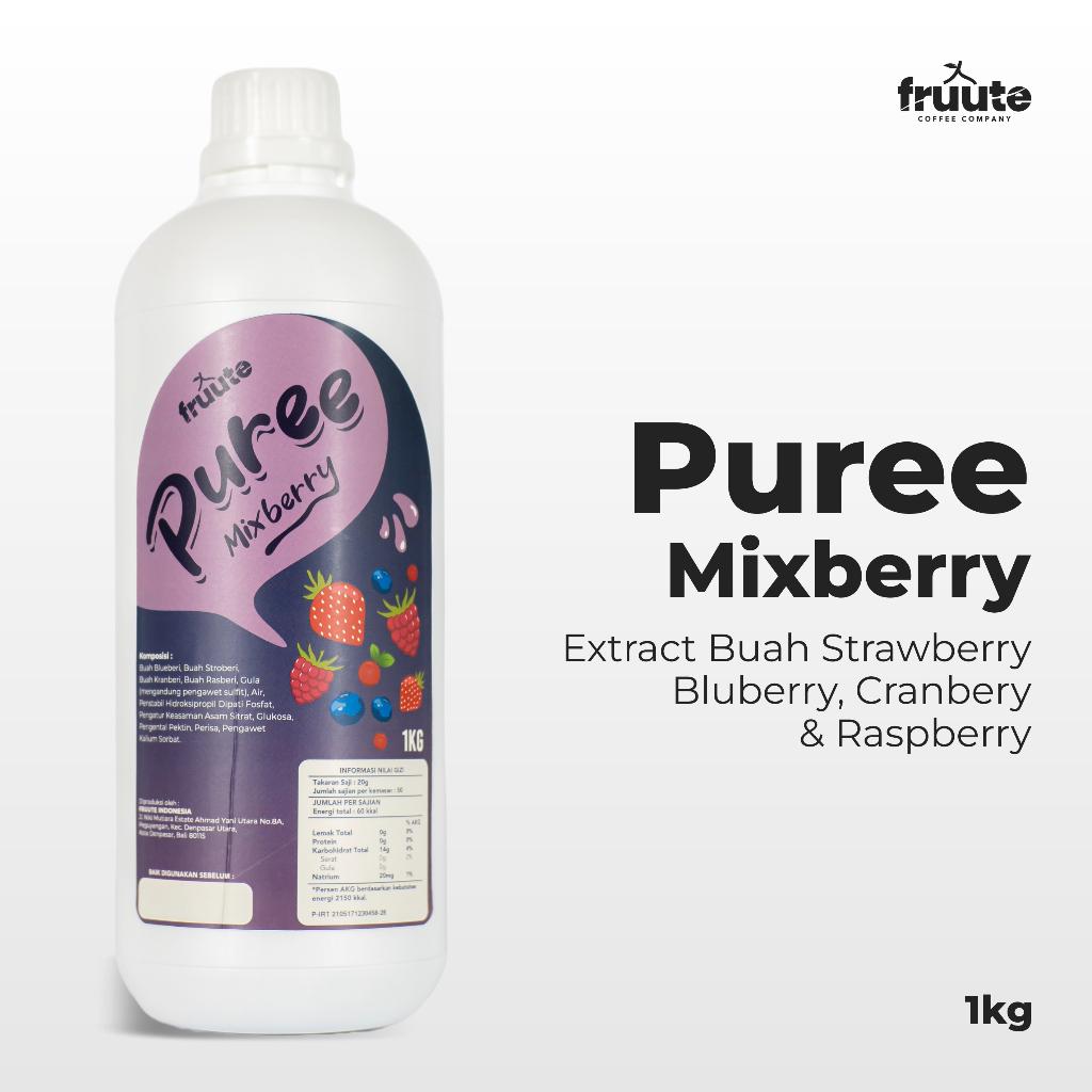 

Fruute Puree Mixberry Extract Buah - 1kg