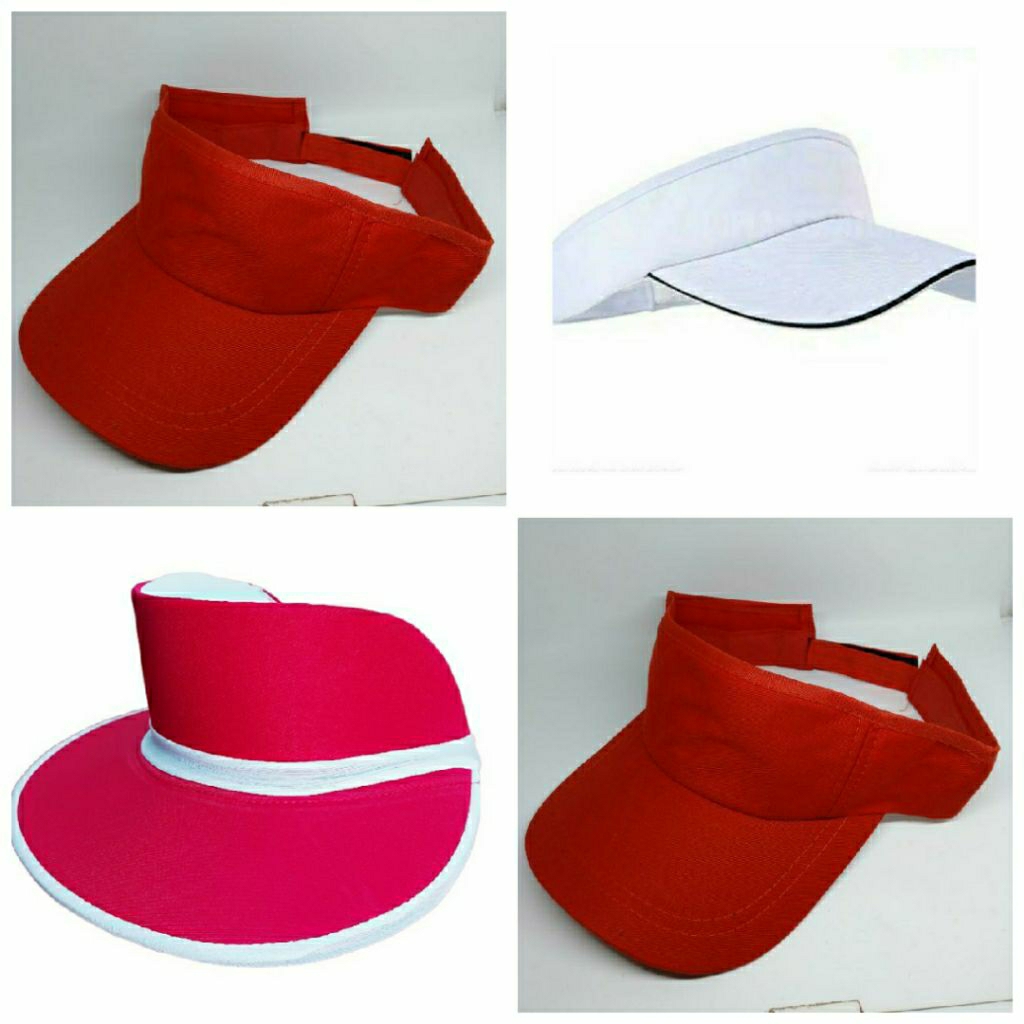Topi caddy perempuan topi cw topi wanita ibu ibu senam topi olahraga topi senam zumba merah putih to