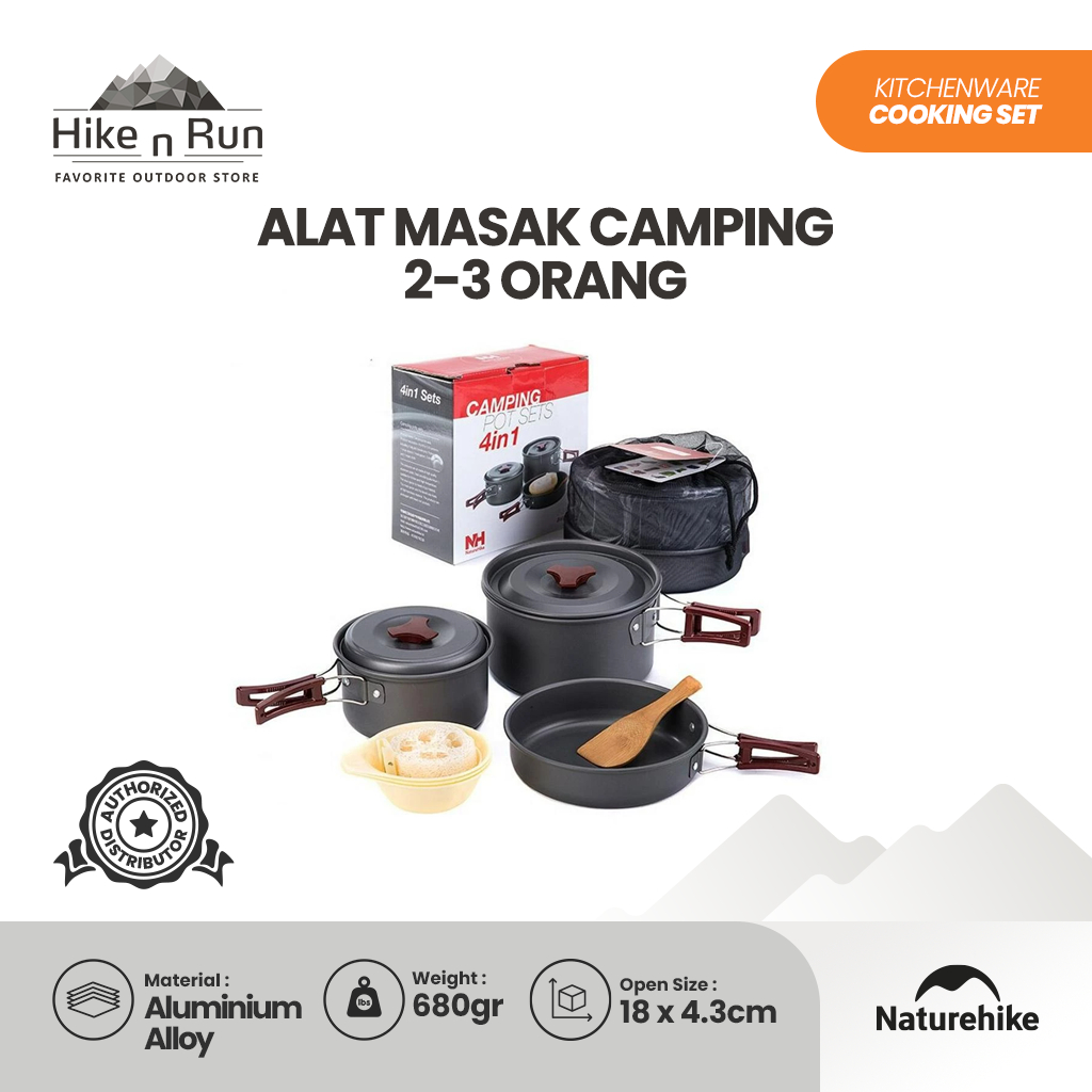 Naturehike NH15T203-G Alat Masak Camping 2-3 Orang