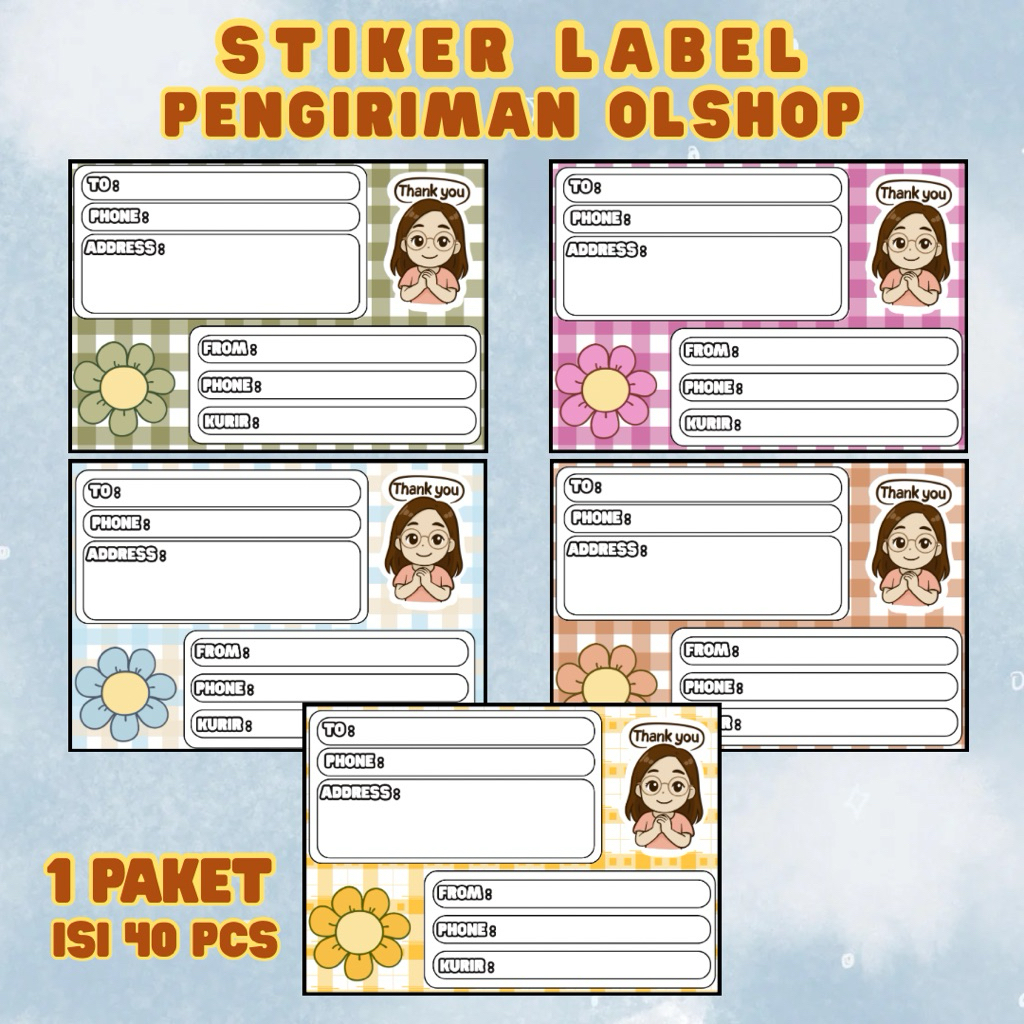 

40 PCS STIKER LABEL PENGIRIMAN OLSHOP