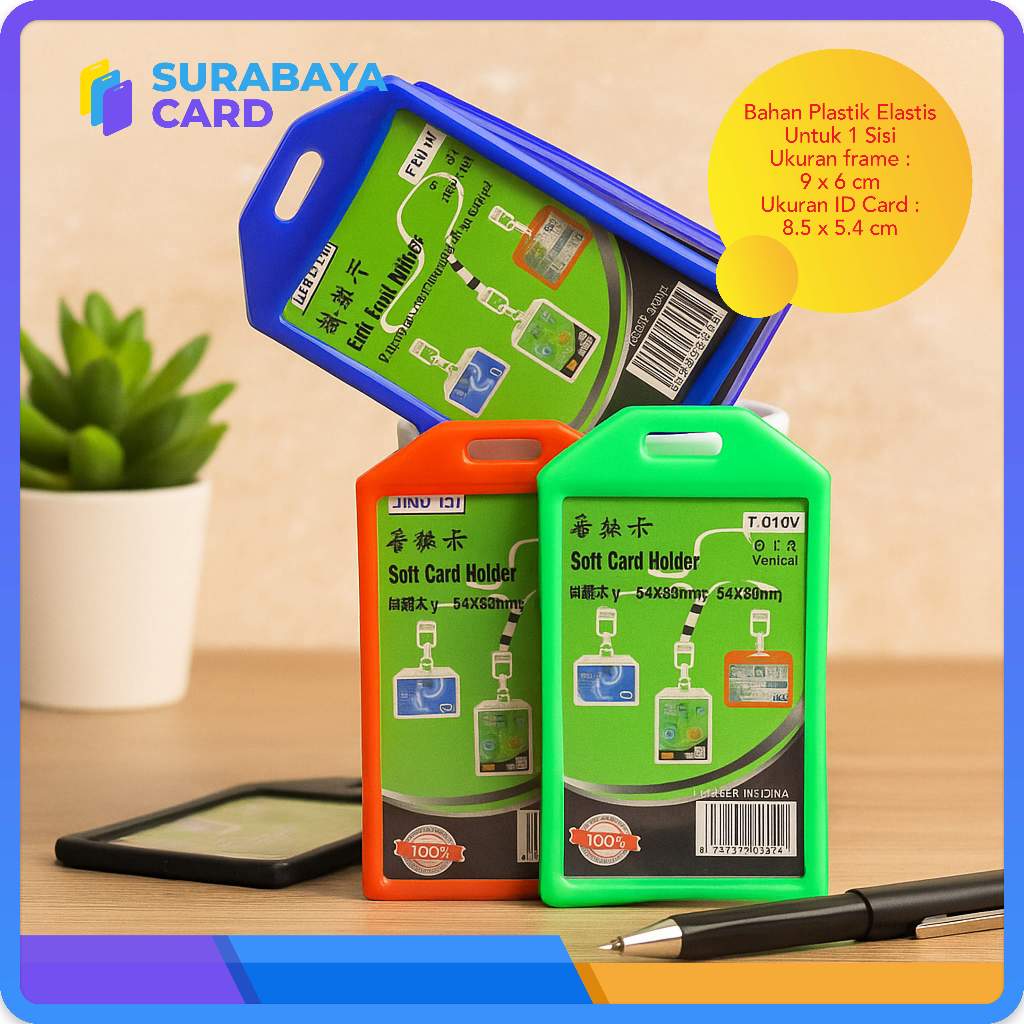 

Frame Casing Tempat ID Card Holder Elastis Potrait 1 Muka/1 Slot