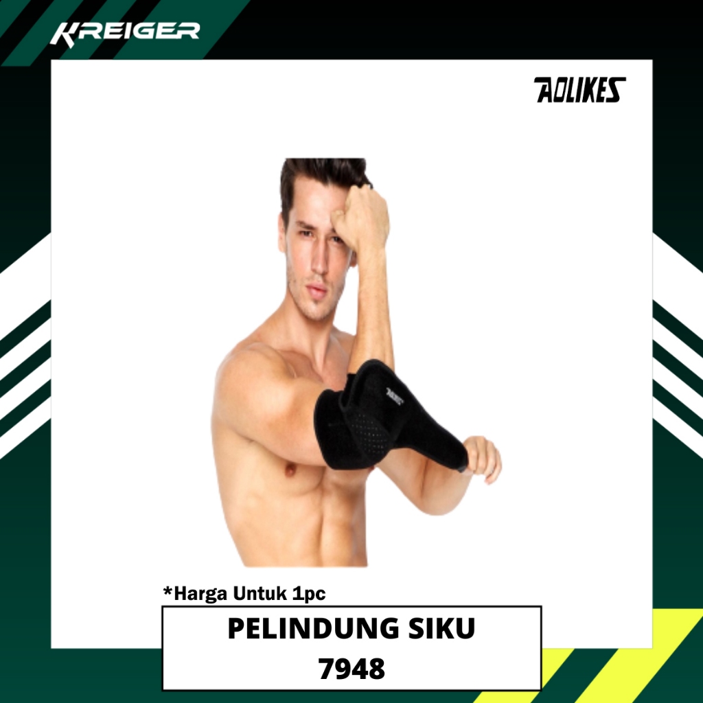 Deker Pelindung Siku Tangan Aolikes 7948 Elbow Sleeve Support Penopang Cidera Siku Tangan Elastis Ol