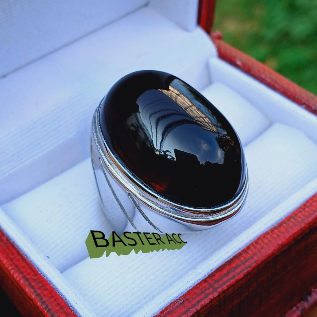 CINCIN BATU KECUBUNG WULUNG HITAM PEKAT TEMBUS SENTER JUMBO