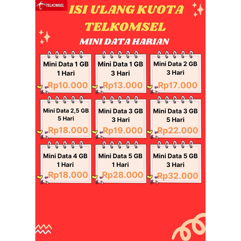 Isi Ulang Kuota Telkomsel Mini Data Harian