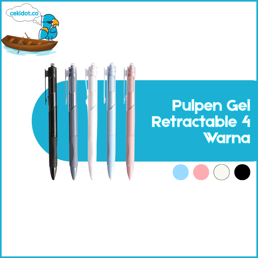 

PN03 Pulpen Gel Retractable 4 Warna 0.5mm Ink Water Base 1 PCS Panjang 145mm Y1832