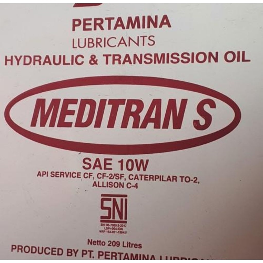 Oli Hidrolik Pertamina Meditran S10 SAE10W drum 209L