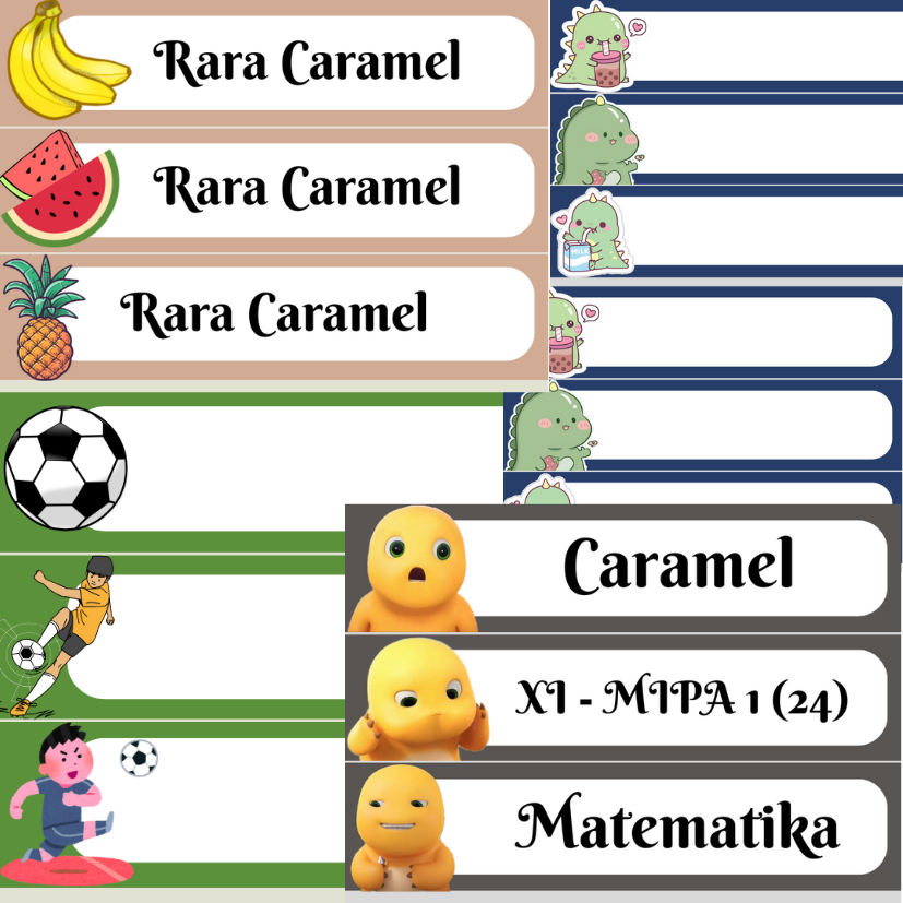 

STIKER LABEL NAMA ISI 3 | GLOSSY STICKER | LABEL NAMA BUKU SEKOLAH