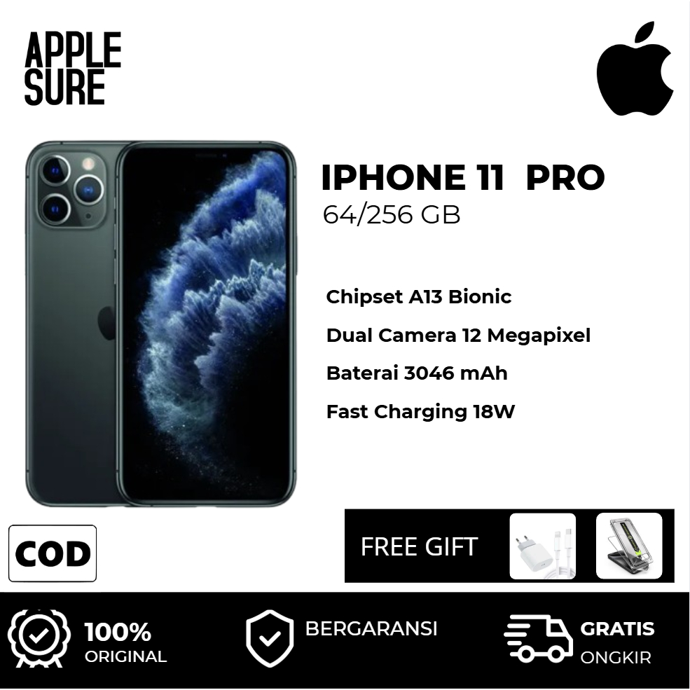 Apple iPhone 11 PRO 64GB 256GB FULLSET SECOND HAND INTERNASIONAL ORI BERGARANSI