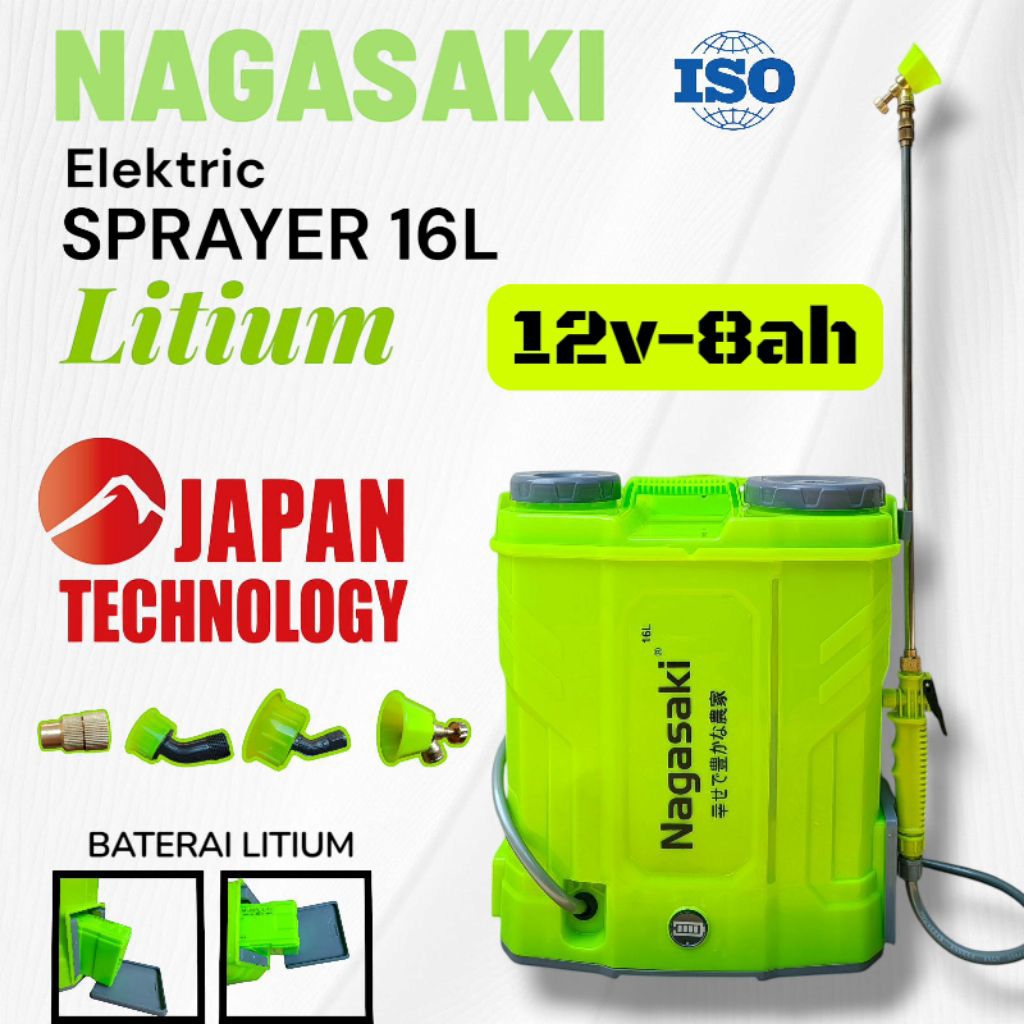SPRAYER ELEKTRIK NAGASAKI 16LITER BATERAI LITIUM . SPRAYER TERBARU, SPRAYER BATERAI TAHAN LAMA ,